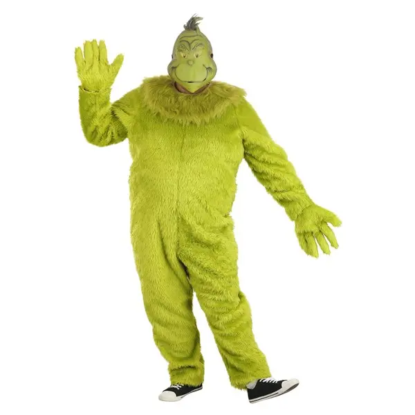 Plus Size The Grinch Deluxe Jumpsuit with Latex Mask