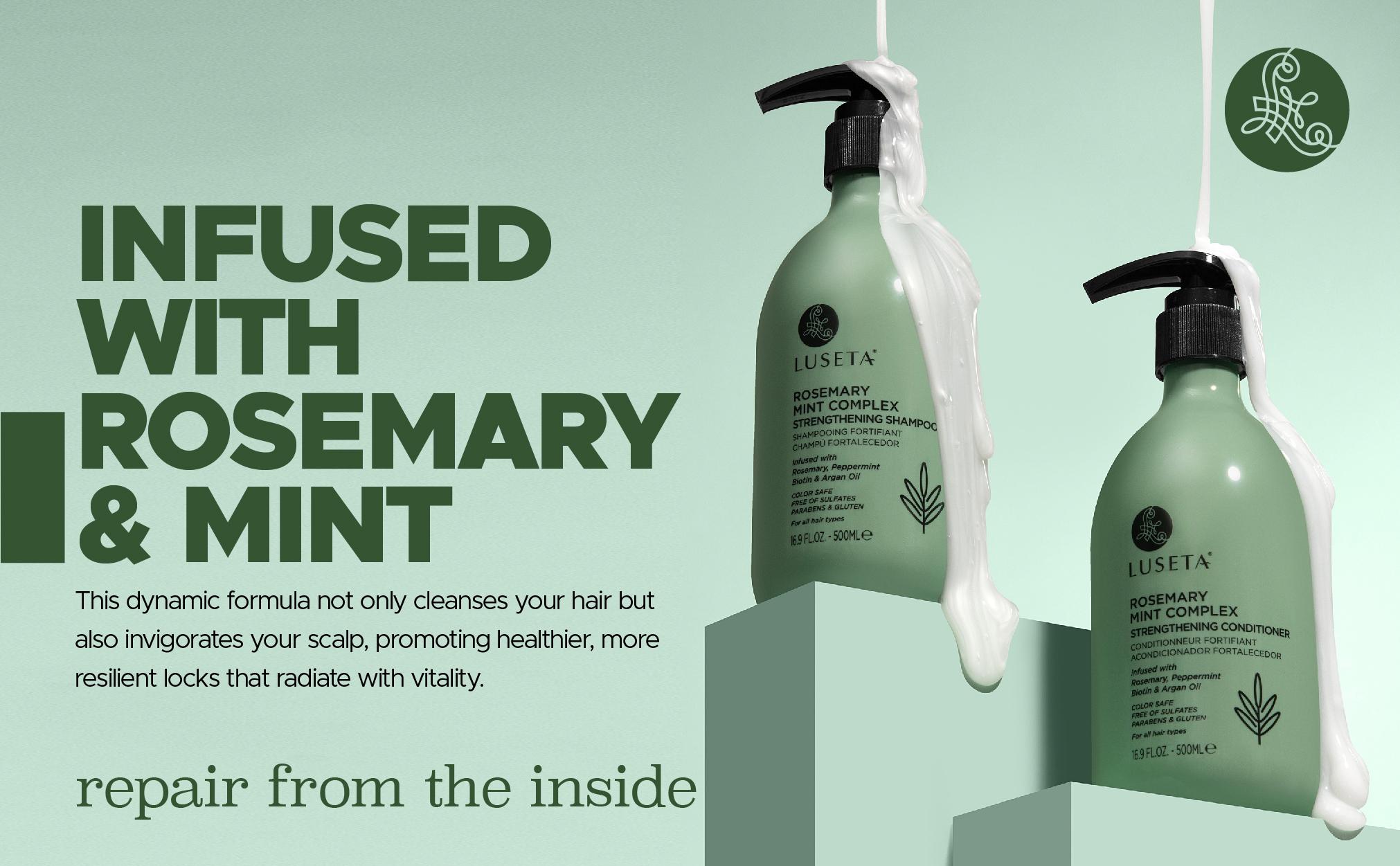 Luseta Rosemary Mint Complex Shampoo & Conditioner Sulfate Free Paraben Free Hair Loss Regrowth Natural Ingredients