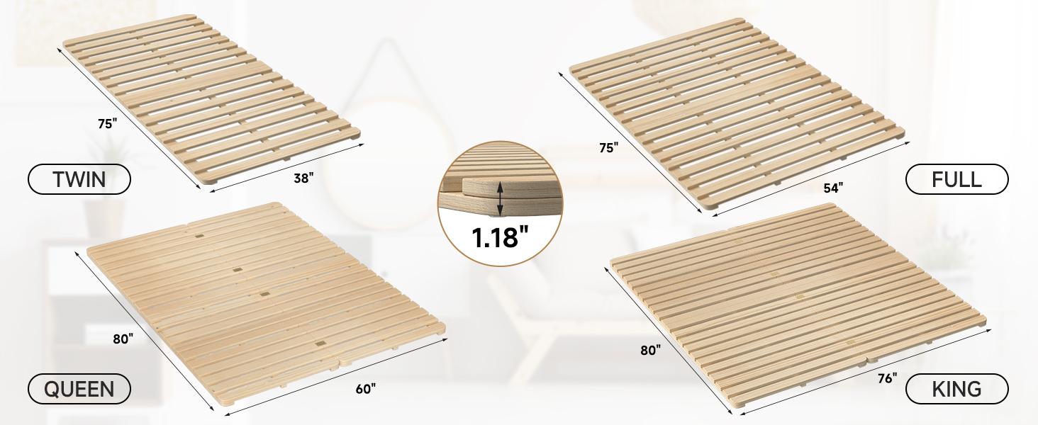 Naudacaa Wood Foldable Slatted Bed for Japanese Floor Futon Mattress, Solid Pine Bed Frame, Moisture-Proof Tatami Beds Plate, Guest Tatami Mat Floor Sleep Bedding Naudacaa Wood Foldable Slatted Bed for Japanese Floor Futon Mattress, Solid Pine Bed Frame, Moisture-Proof Tatami Beds Plate, Guest Tatami Mat Floor Sleep Bedding