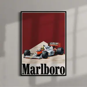 Marlboro F1 Poster Vintage Wall Art Print Room Decor Formula 1 Poster Gift For F1 Fans, Retro Wall Art