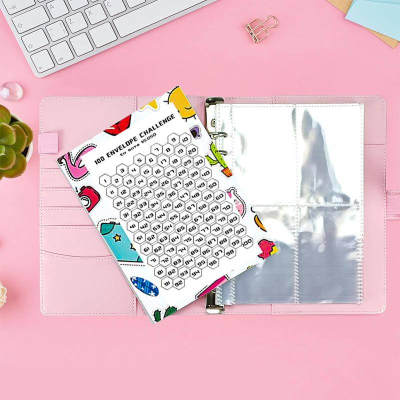 【Save Book + Infinity Pencil】100 envelope savings books + Infinity Pencil for a fun and easy save of $5,050.cute office supplies for work Organizer