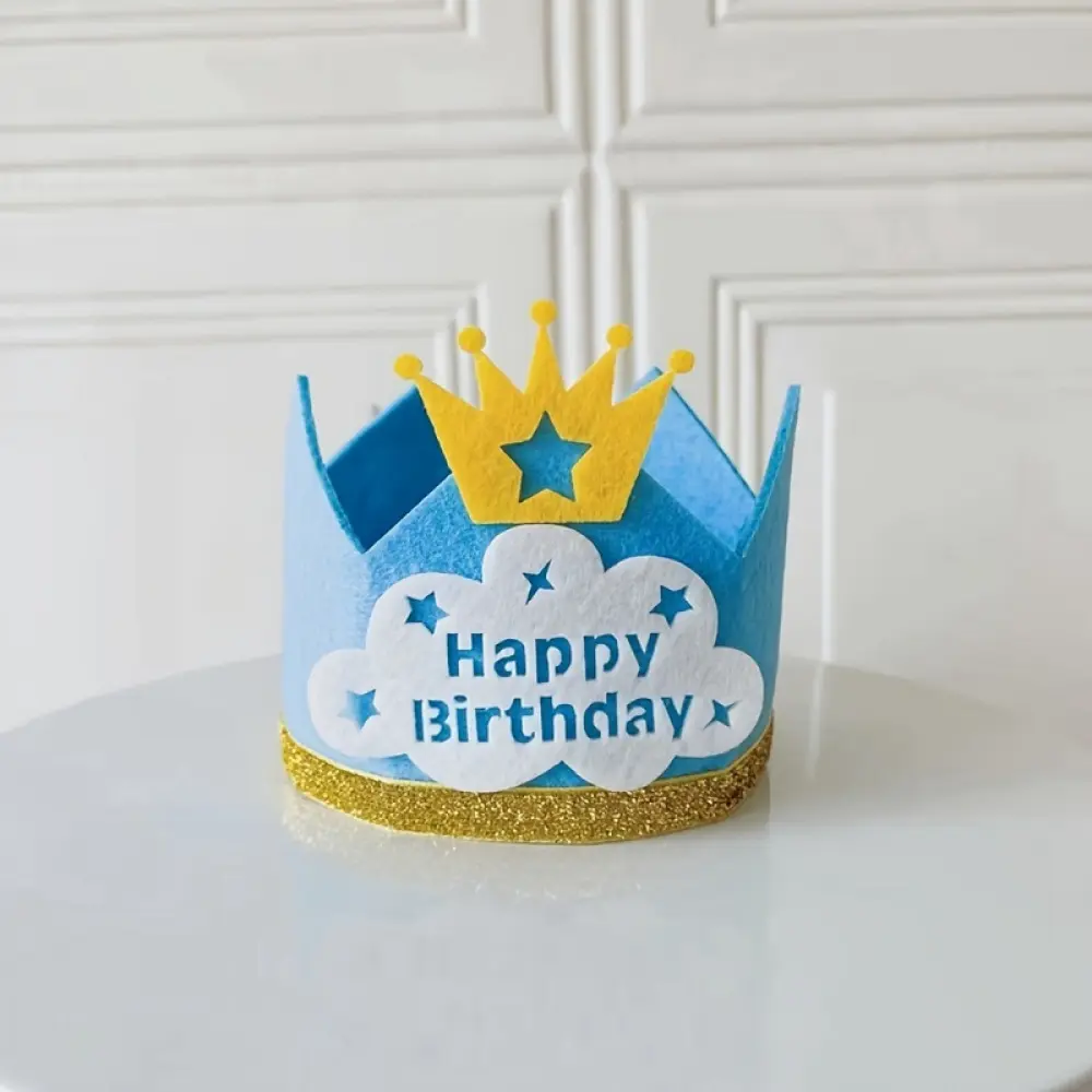 One Blue Birthday Party Hat Made of Hand-Washable, Perfect Photo Props And Decorations, Dressing Up Birthday Celebrations, Setting The Scene, And Wearing at Birthday Parties