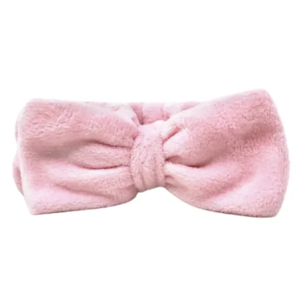 The Crème Shop Plush Spa Peach Headband for Makeup and Skincare