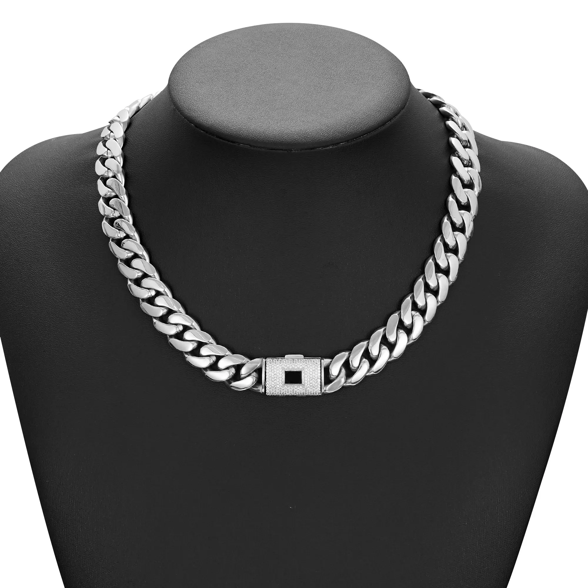 technology anti-rust new Cuban  new anti-rust technology Bracelet & Necklace Set Waterproof Fade-Proof Hypoallergenic 14mm Sizes Timeless Shine for Every Look Valentine's Day gift