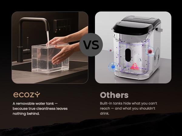 ecozy Nugget Ice Dispenser, Ultra-quiet Smart 2-in-1 Pebble Ice Machine Countertop & Water Dispenser with App Control, Easy Self-Cleaning, Auto Lighting, TDS Monitor, Measured Dispensing, Christmas Gift, Holiday Haul Gift ecozy Nugget Ice Dispenser, Ultra-quiet Smart 2-in-1 Pebble Ice Machine Countertop & Water Dispenser with App Control, Easy Self-Cleaning, Auto Lighting, TDS Monitor, Measured Dispensing, Christmas Gift, Holiday Haul Gift