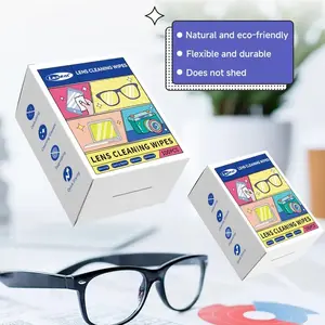 【Free Shipping 】Lens Cleaning Wipes – 50pcs Individually Wrapped Pre-Moistened Wipes for Eyeglasses, Sunglasses, Phone Screens, Electronics & Camera Lenses