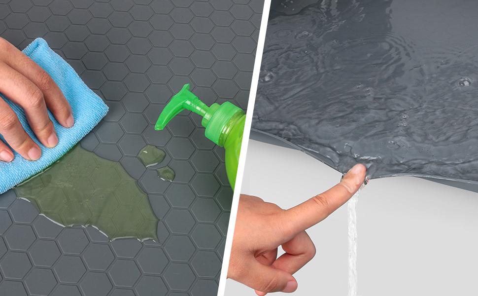 MECHEER Silicone Under Sink Mat Waterproof 34" x 22" for Kitchen Bathroom Cabinets Tray,Shelf Coasters Organization Liner Tableware, Home Improvement