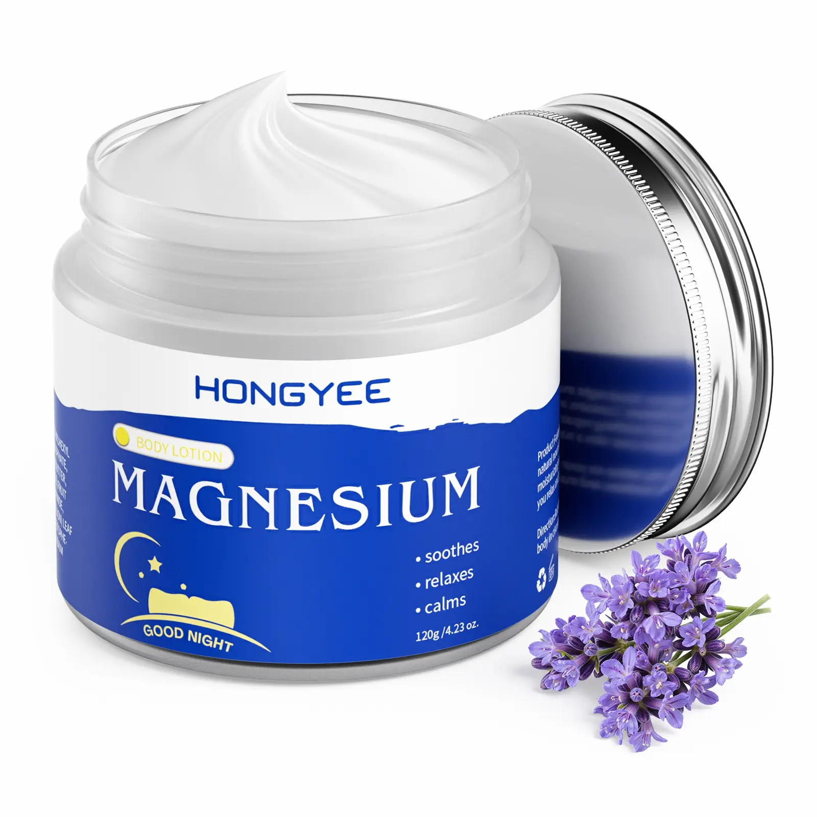 Magnesium Sleep Butter Magnesium Cream for Sleep with Lavender Oil Olive Oil Moisturizing Hydrating Shea Butter Night Cream Promotes Better Sleep Muscle Relaxation Soothes Dry Skin Moisturizes Evening Cleansing Hydration Care 120g