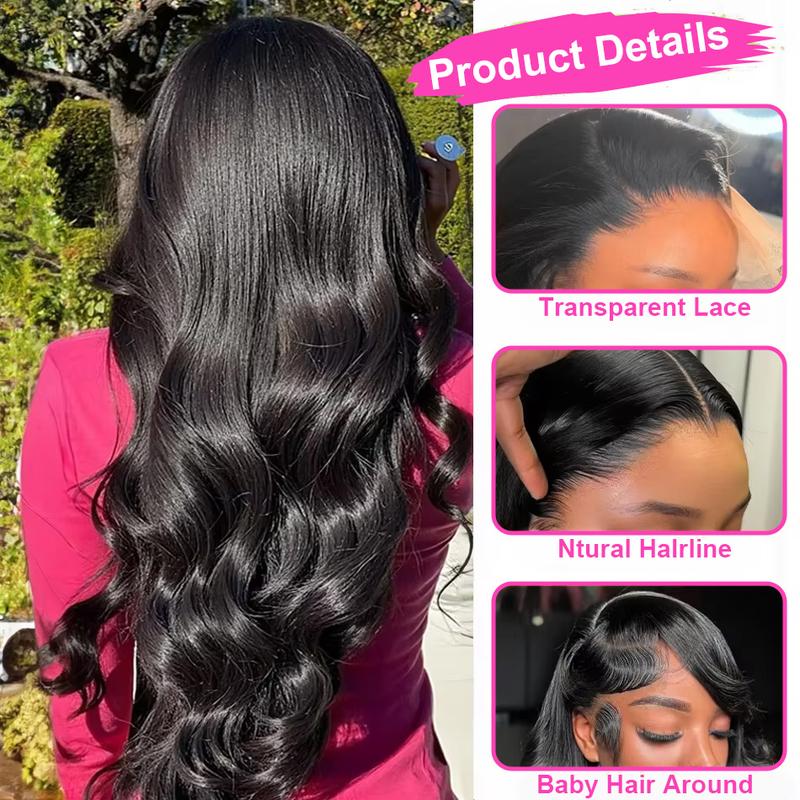 Bling Hair 12-36inch Body Wave 13x6 Lace Frontal Human Wig Hair 13x4 PrePlucked Transparent Lace Frontal Wig Brazilian Hair Wigs For Women with Baby Hair TikTokShopHolidayHaul