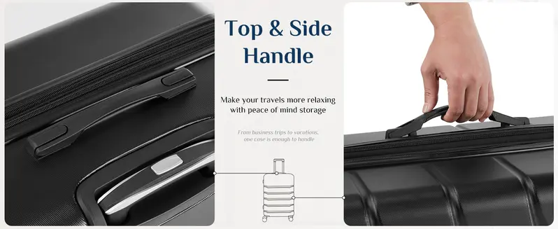 Sweet Furniture S-Luggage Expandable Hardside Luggage Sets (20"/24"/28"), ABS-PVC Hard Shell Suitcase with Double Spinner Wheels, TSA Lock, Built-In Organizer, Lightweight Rolling Carry On for Vacations, Beach Trips