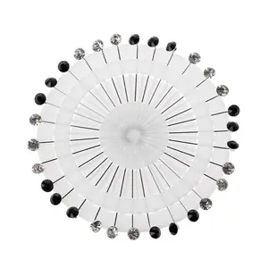 30 pcs safety pins for hijab/scarf, rhinestone crystal brooch lapel pin (Cl)