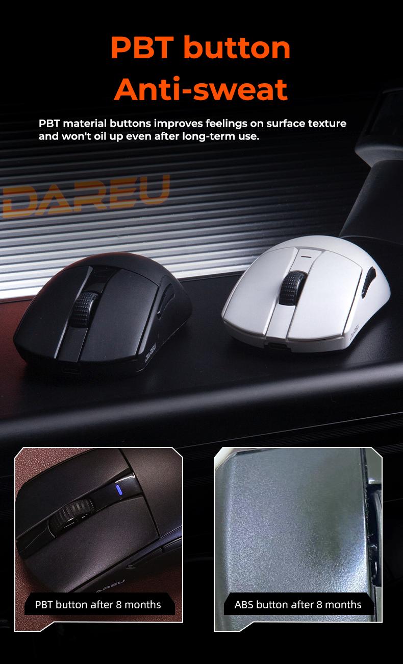Dareu A950GM Tri-mode Gaming Mouse| PAW3395 Sensor | 60g Ultralight | PBT Keycaps | 100M Clicks | Fast Charging | Professional Esports Grade