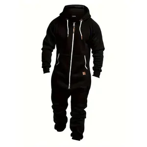 2024 autumn and winter men's hooded wool jumpsuit, suitable for fashionable casual clothing and giftsGift