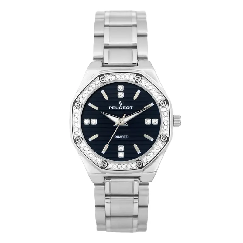 Peugeot Women's 32mm Hex Shape Black Dial Bracelet Watch