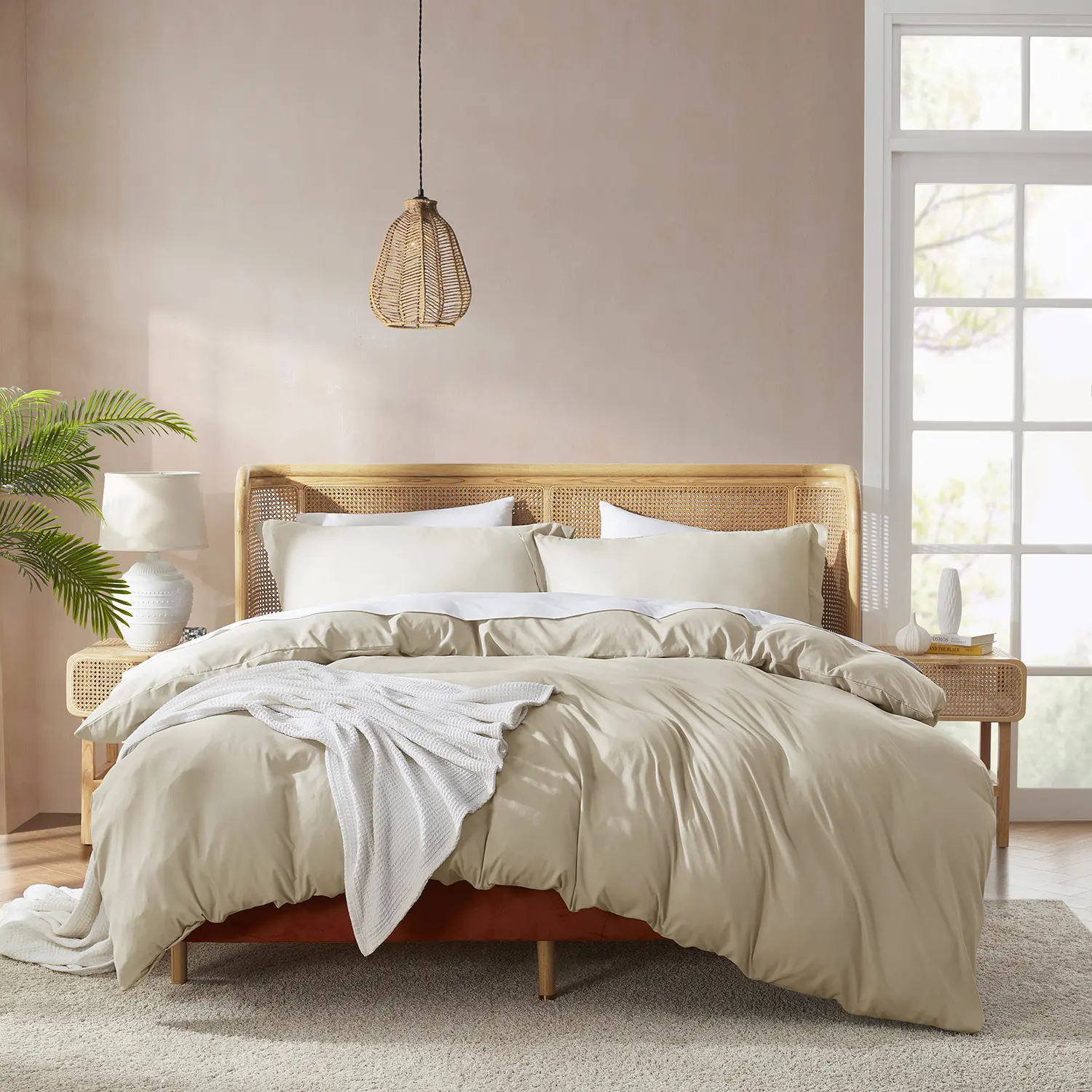 NESTL 3-Piece Bedroom Bedding Set, Breathable Microfiber Duvet Set, Ultra-Soft Machine-Washable Duvet Cover with Button Closure, Pillow Shams, Fade-Resistant (Comforter/Insert Not Included), Breathable Duvet Set
