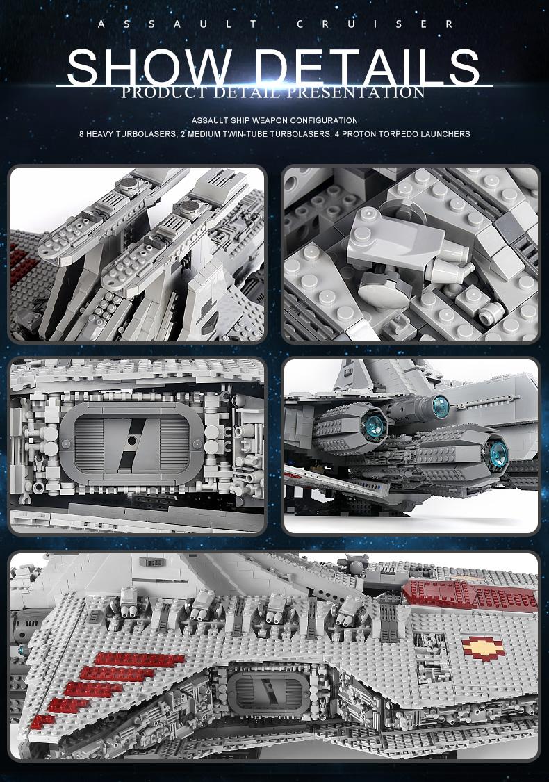 Mould King 21005 Star Spaceship Republic Attack Cruiser Building Block Toy UCS MOC Collection 6685 Pcs Replica Rocket Model Kit Model Aircraft Mould King 21005 Star Spaceship Republic Attack Cruiser Building Block Toy UCS MOC Collection 6685 Pcs Replica Rocket Model Kit Model Aircraft