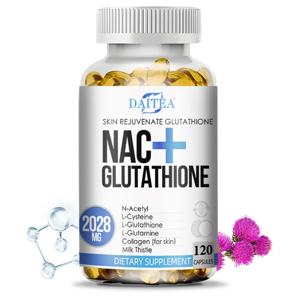 Daitea NAC + Glutathione Health Supplement, Supports Skin Health,Supports Liver Health, 120 Capsules