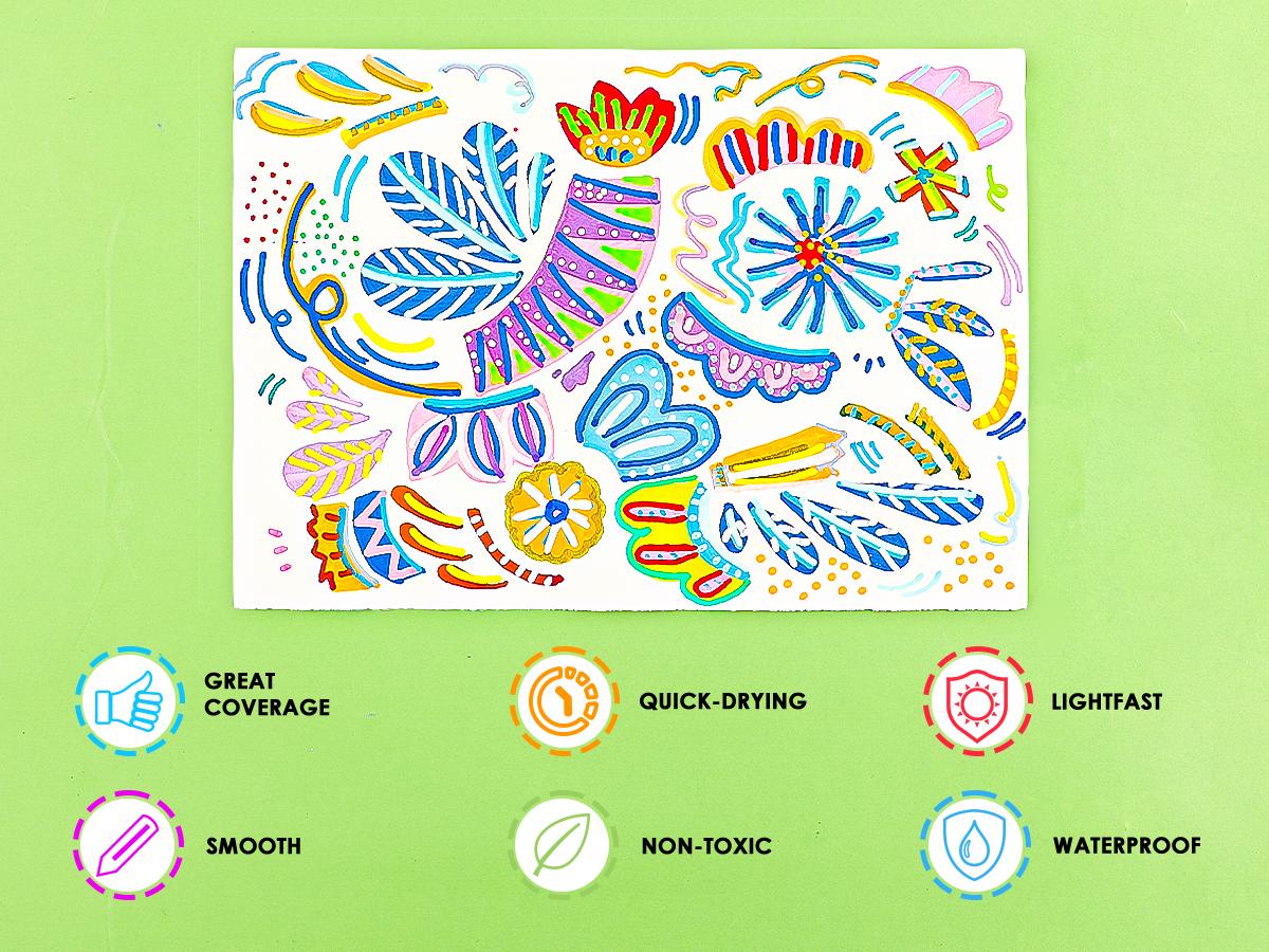 [Flash Sale] Grabie Acrylic Markers Paint Pens Set (Drawing Pad Included), for Rock Painting, Ceramic, Canvas, Plastic, Glass artmarkers acrylic paintmarkers, coloring, artist, creative, durable, glossy, waterproof, TiktokShopSpringGlowUp, RefreshedLook