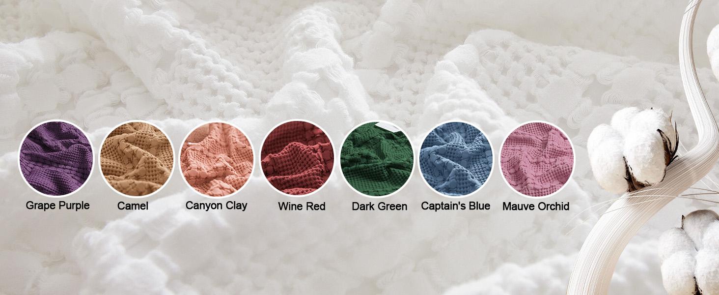 PHF 100% Cotton Waffle Pillow Shams, Soft Skin-Friendly Pillowcases, No Filling, Aesthetic Woven and Breathable Waffle Weave Pillow Case Covers for Bed