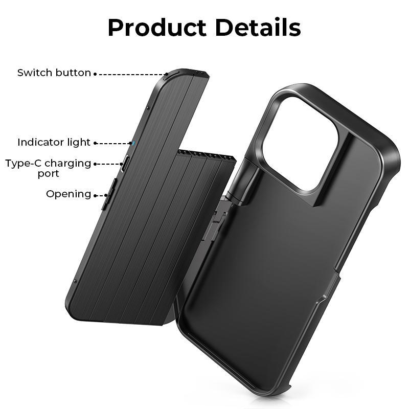 Concert Phone Case with Selfie Stick 3-in-1 Foldable iPhone Case Slim Vertical Design Rotatable Mount Bluetooth Remote Shooting Multi-Angle Rotation Folding Stand for Travel & Vlogging