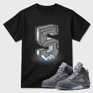 Unisex T-shirt To Match Sneakers Jordan 5 Wolf Grey - Number Statue. 100% Cotton for Casual Wear. Comfortable Summer Unisex T-Shirt to match Jordan Sneaker. Streetwear Style. urban outfitters