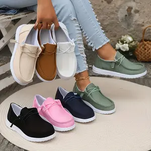 A20-Women's Slip-on Lace-Up Loafer, Comfortable & Light-Weight Slip On Walking Shoes