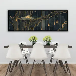 Pictorem C1FC2060JGEYP8 20 x 60 in. Goopy - Gray Framed Canvas Wall Art for Stylish Home Decor