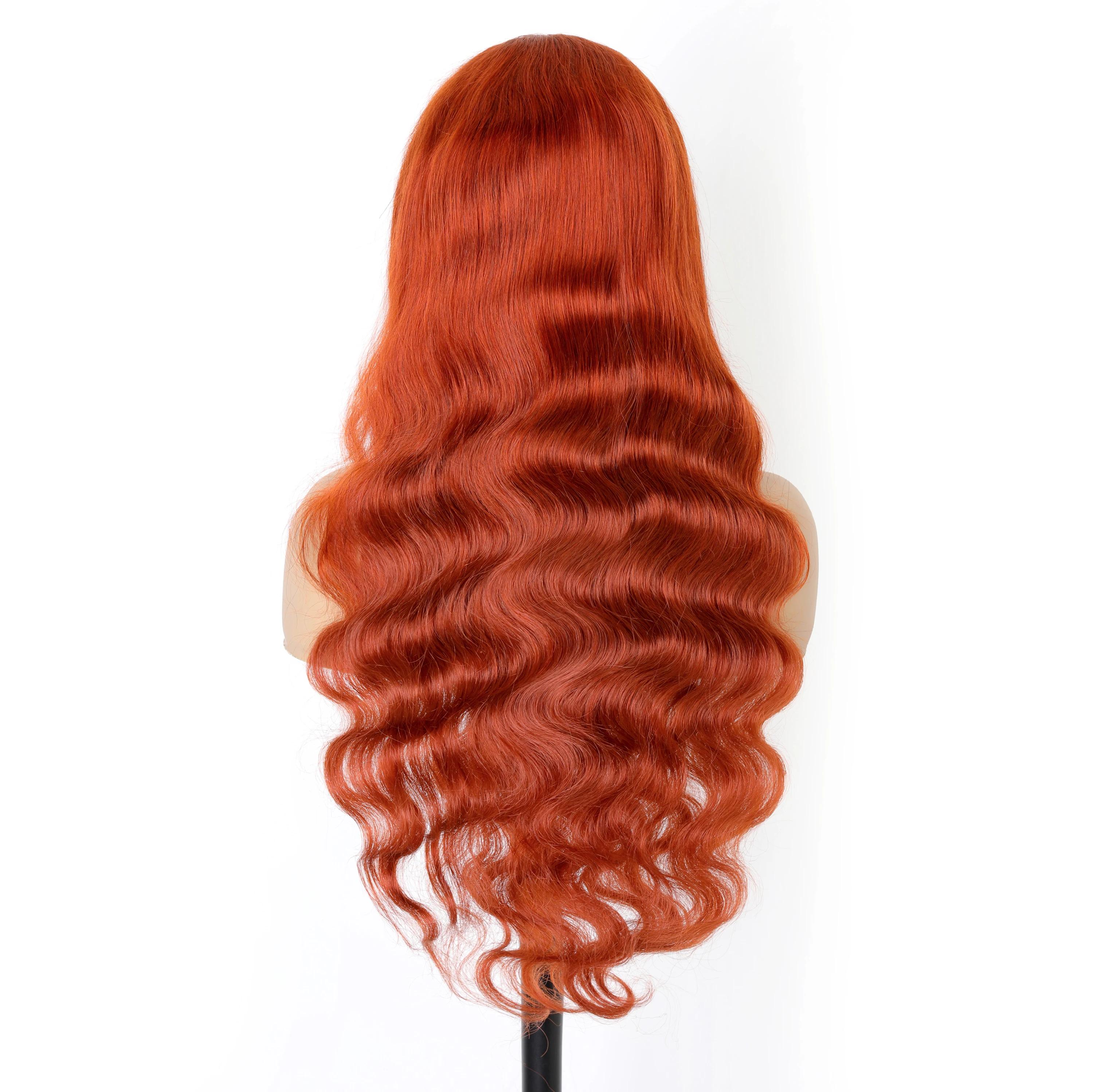 Bling Hair Body Wave 9x6 Glueless Wig Reddish Brown Ginger Colored #33 Preplucked Remy Brazilian 7x5 Lace Closure Wigs HD Lace No Tangling No Shedding 180 Density Wig
