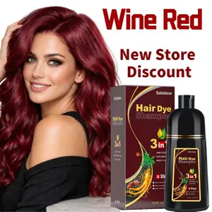 2026 New Hair Color Trends EMOKODA Wine Red 3-in-1Hair Dye Shampoo | 100% Gray Coverage | Nourishing &Long Lasting Herbal Coffee Hair Dye Shampoo champut inte Dark Brown color shampoo to cover Shampoo and Mask Set curly hairdye temporary Ginseng Haircare