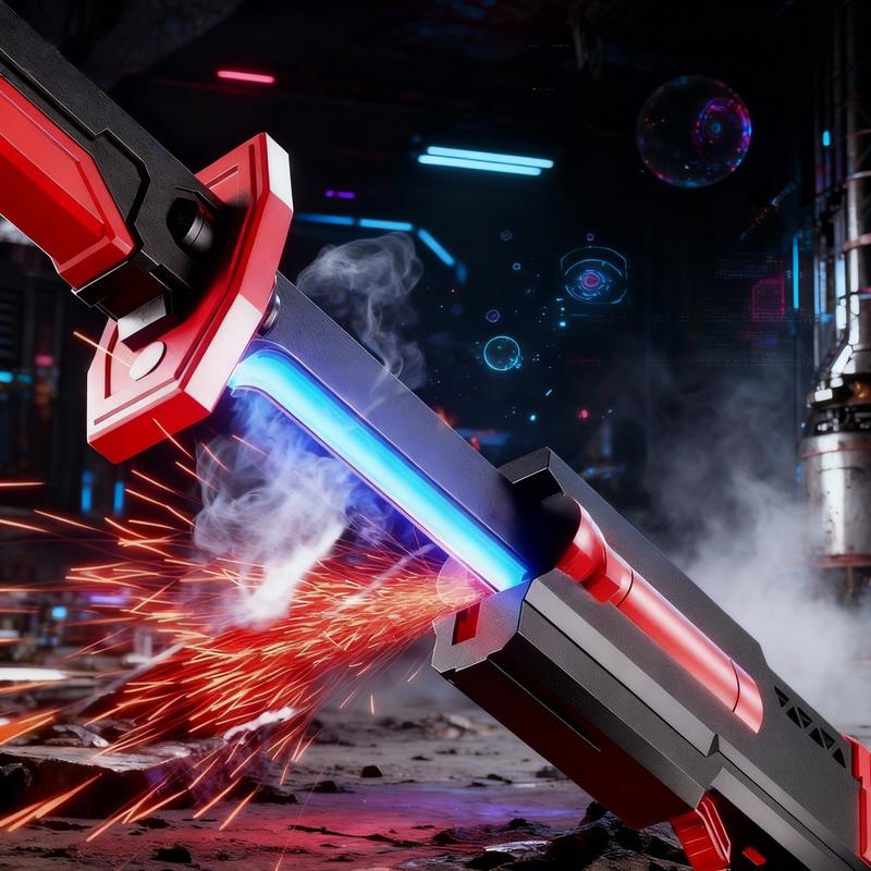 Valentines gifts for bf Cyberpunk Neon Sword- Rechargeable Spark Blade Sound & Fog for Rave, Cosplay & Display,Holiday Gifts Lightsaber Light toy