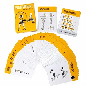 60Pcs Fitness Stretching Workout Cards Full Set with Detailed Illustrations for All Levels Beginner to Professional Home Gym Training