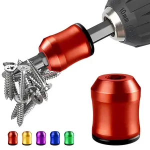 Strong Magnetic Screw Ring: 1/4 Inch/ 6.35 mm Universal Magnetic Screw Holder - Removable Magnetic Screwdriver Drill Bit Holder for Hex Screwdriver and Power Bits