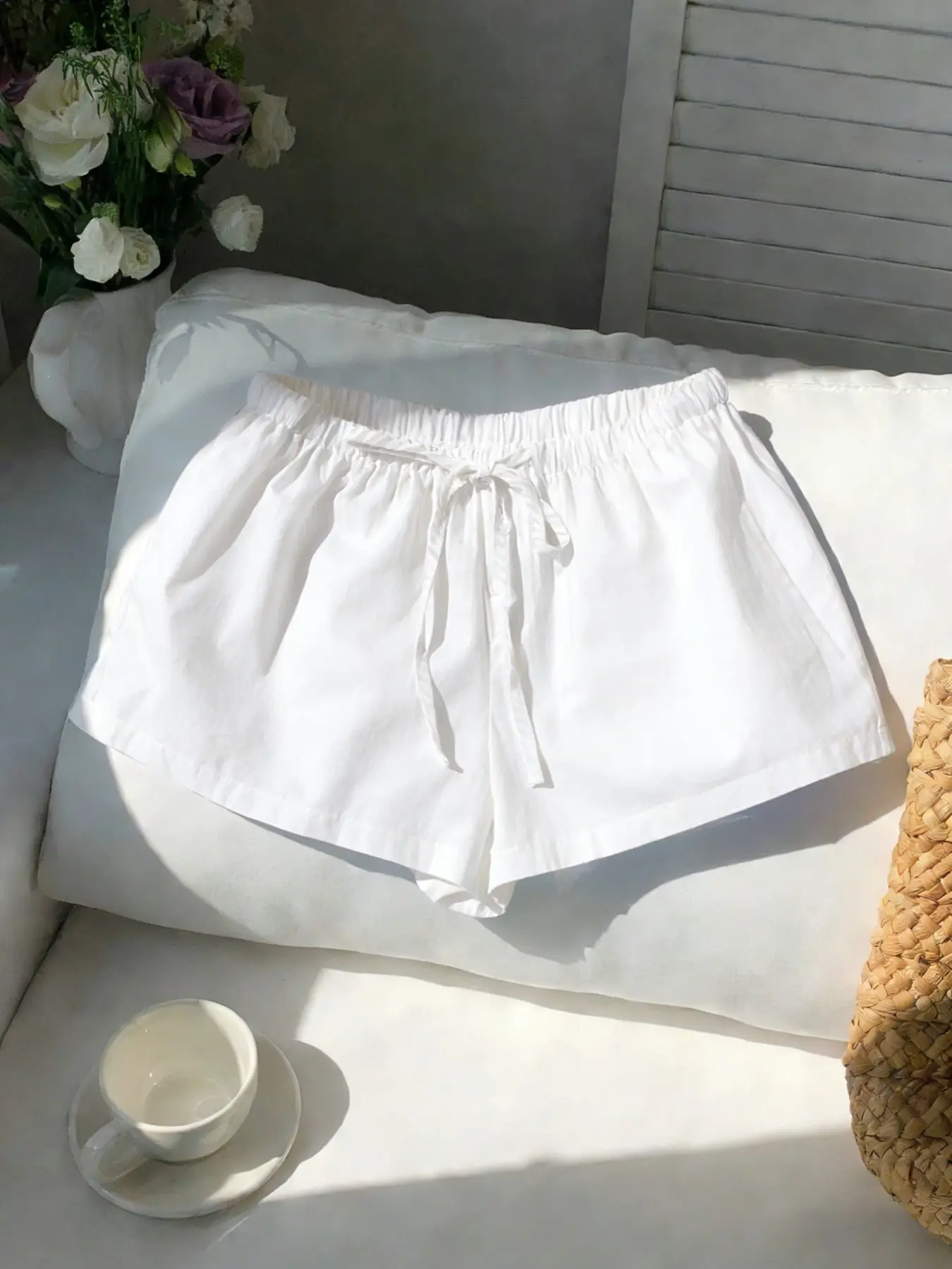 Women's Summer Cool Loose Short Pants, Solid Color Casual Striped Style, Comfortable Soft Fabric, Perfect for Outdoor Shopping Trendy Bottom, Lady, Casual Breathable Shorts, Comfy Breathable Shorts, Daily Casual Shorts