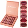 Handaiyan 6-Pcs Alcohol-Free All-Skin Friendly Liquid Matte Lip Combo Kit - Gentle Velvet Stain, Long-Lasting Waterproof Color, Non-Stick Gloss for Beginners