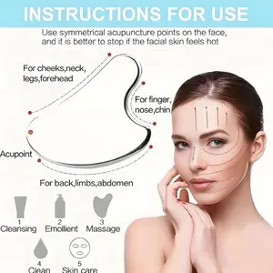Stainless Steel Facial and Neck GuaSha Stimulating Tool-Skincare Tool for Contouand Skin Care