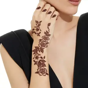Sheets Brown Henna Tattoo kit Lace FakeTemporary Tattoos Stickers Waterproof Henna Tattoofor Women Wedding Cosplay Party Festival HolidayFace Body Art Tattoos Decor sheet temporary tatto0sticker Realistic
