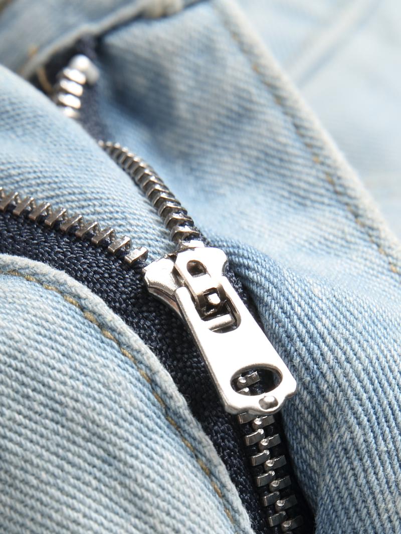 Men's Straight-Leg Ripped Jeans Four Seasons Comfortable Casual Black light blue dark blue gray Slim Fit Vintage Pantalones Para Hombre Washed Denim Pants in Various Colors