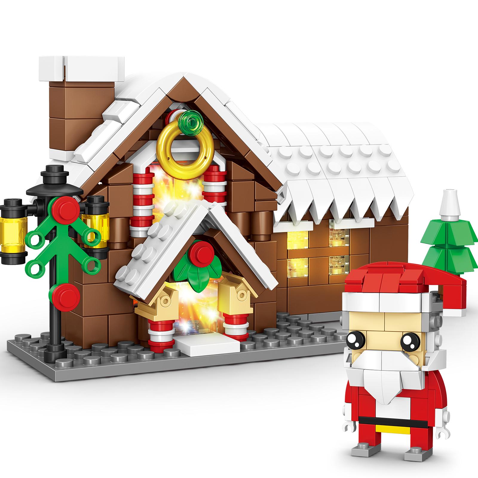 304PCS Christmas Building Blocks Set with Santa Tree & Festive House DIY Construction Toy for Kids Engaging Holiday Fun Educational Play Safe Fun