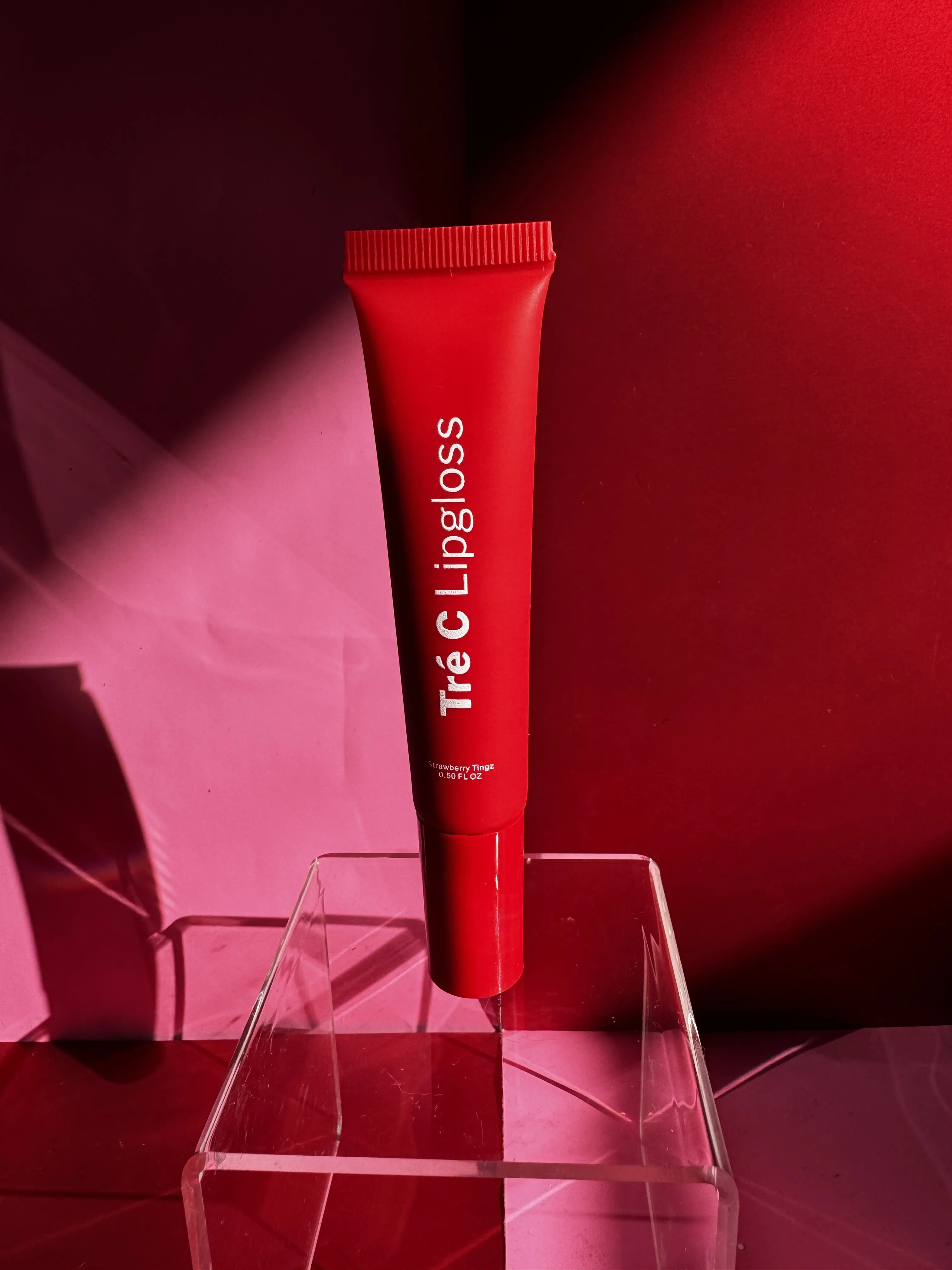 Strawberry Tingz Gloss Balm Lip Oil - Juicy Bright Red Vegan Cruelty-Free Moisturizing Gloss-Balm Hybrid for All Skin Types
