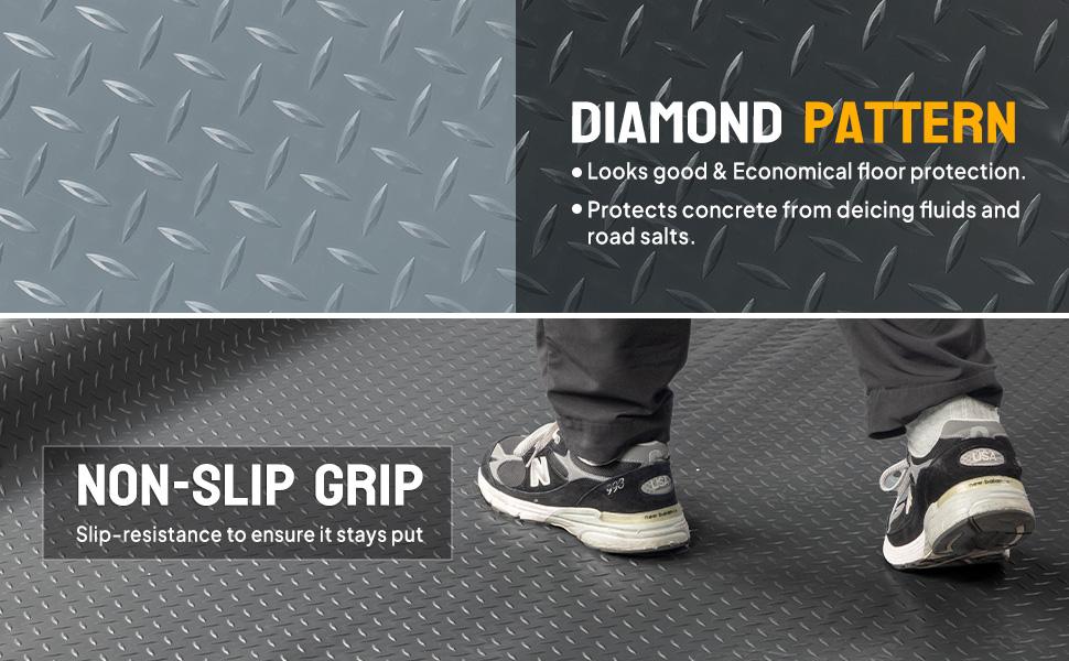 Bonnlo 5x10 FT Garage Floor Mat for Under Car,Thickened PVC Roll Floor mats, Waterproof Non Slip Parking Mat