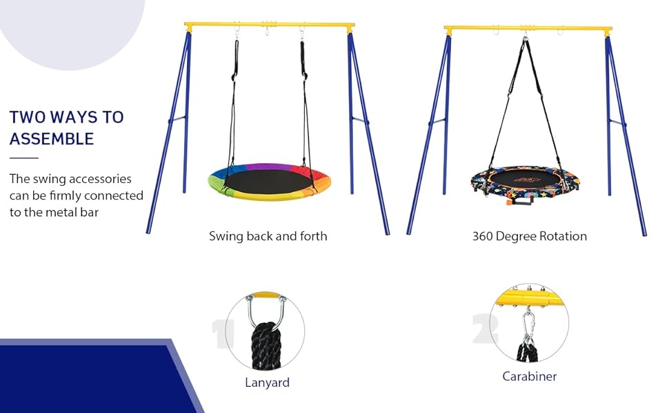 Costzon 40" Waterproof Saucer Tree Swing Set, Indoor Outdoor Round Swing with Adjustable Hanging Ropes, Safe and Sturdy Swing,Father's Day Gift