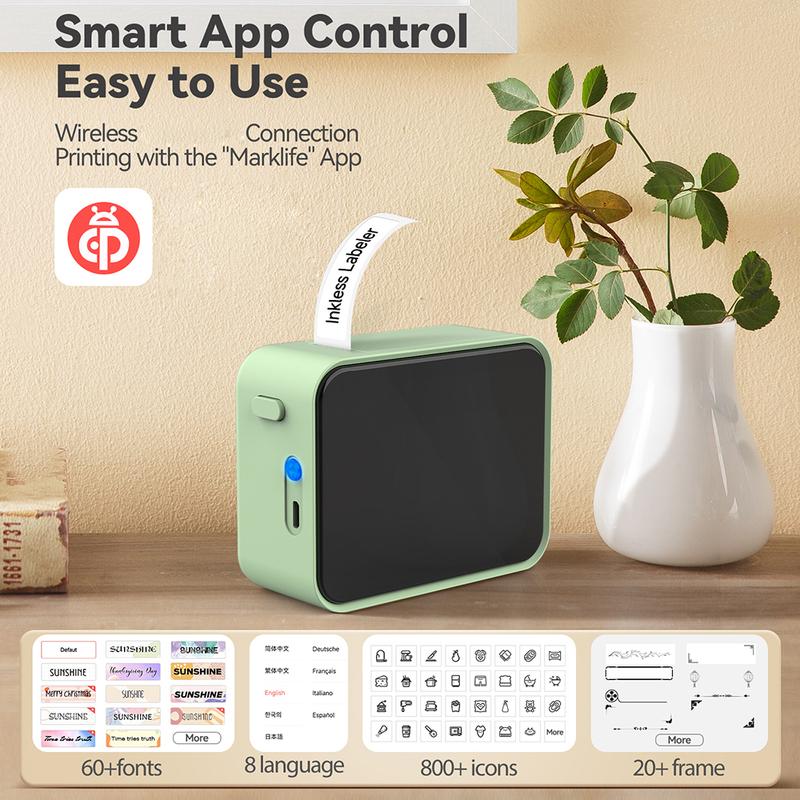 Portable mini label maker, portable wireless printer, thermal label printer. Can print name labels, item labels, and can labels, making it a perfect Valentine's Day gift.