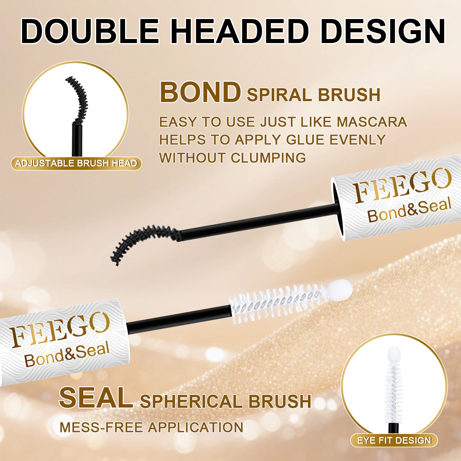 FEEGO Natural Look Lash Extensions Kit Individual Lash Clusters 9-12mm Waterproof Wispy Short C Curl Super Thin Band with Bond & Seal Tweezer for DIY Eyelash Extension at Home Beginners friendly Women&Girls Cosmetic Makeup