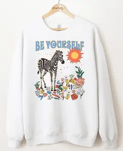 Be Yourself Zebra Graphic Top Be Yourself Zebra Graphic Top