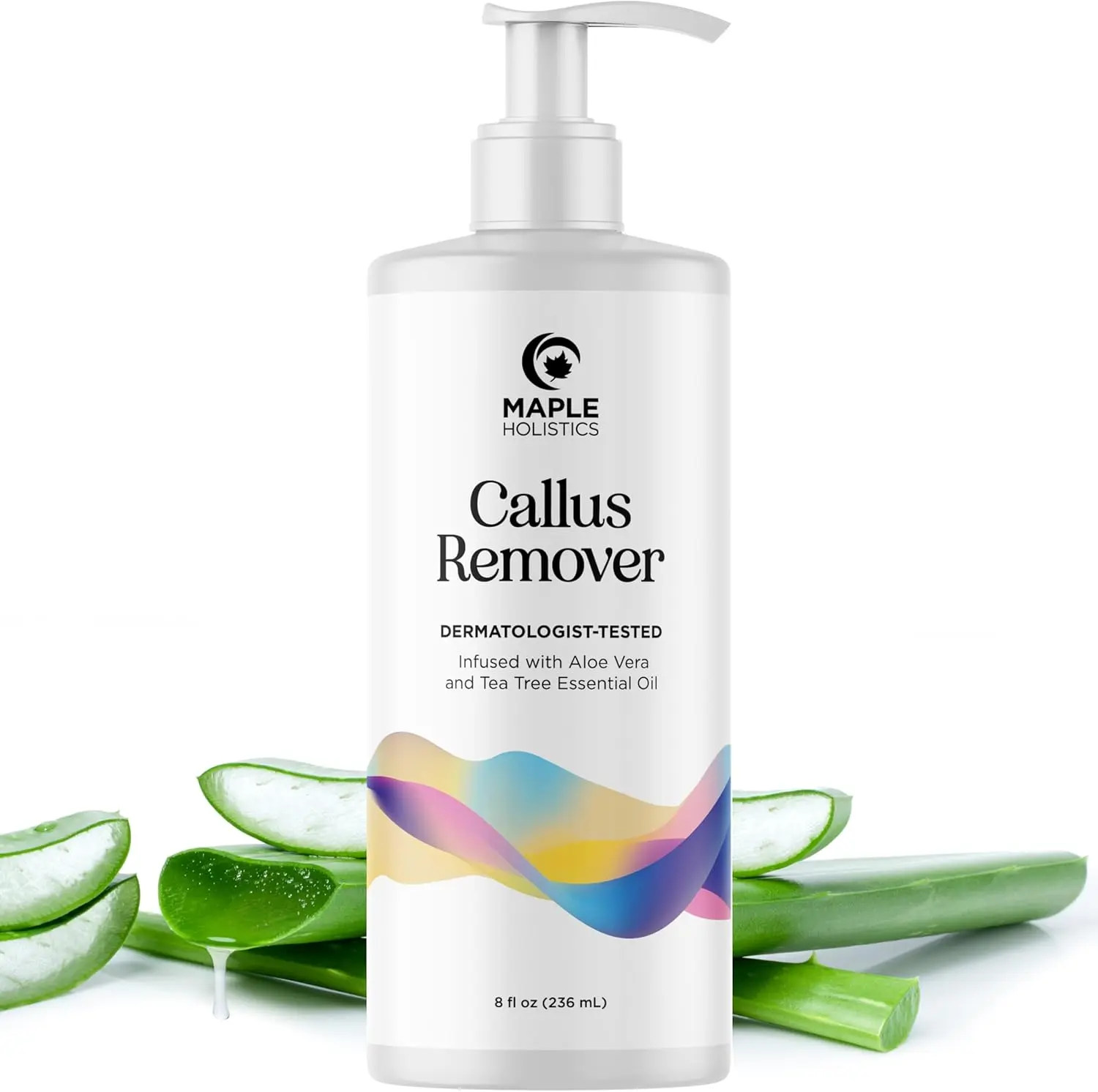Maple Holistics Exfoliating Callus Remover Cream - Intensive Urea Foot Care for Dry Cracked Heels | Tea Tree & Aloe Foot Softener for Professional At-Home Pedicure | Smoothing Foot Exfoliator for "Baby Soft" Feet