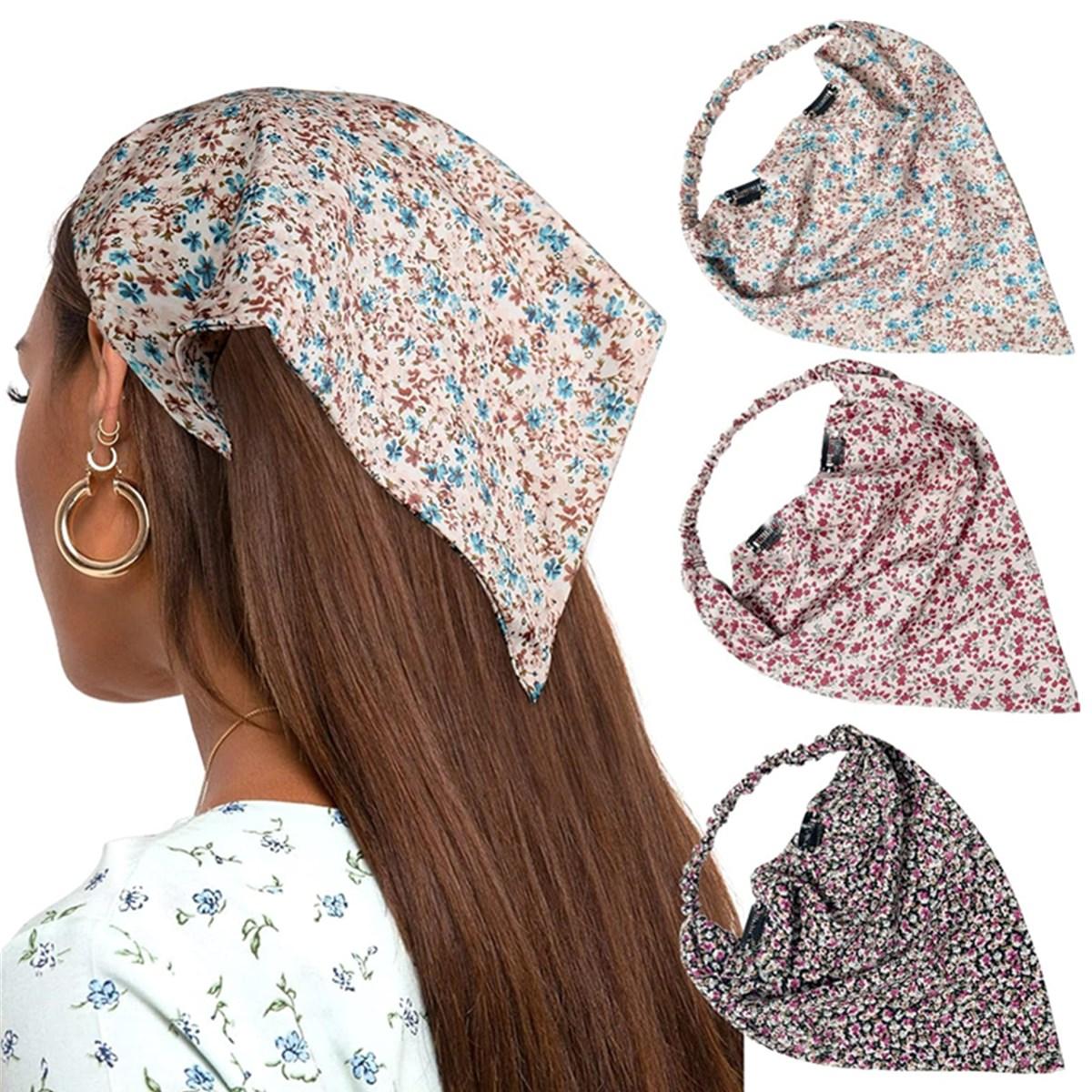 3PCS/Set Floral Printed Elastic Hair Scarf Headband Chiffon Head Kerchief Headband Floral Hair Scarves Hair Clips Hair Bandanas 3PCS/Set Floral Printed Elastic Hair Scarf Headband Chiffon Head Kerchief Headband Floral Hair Scarves Hair Clips Hair Bandanas