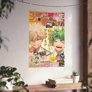My Hero Academia Poster, Deku & Bakugo Anime Wall Art, Mha Rival Heroes Print, Shonen Manga Poster, Bnha Room Decor, Anime Gift For Fans