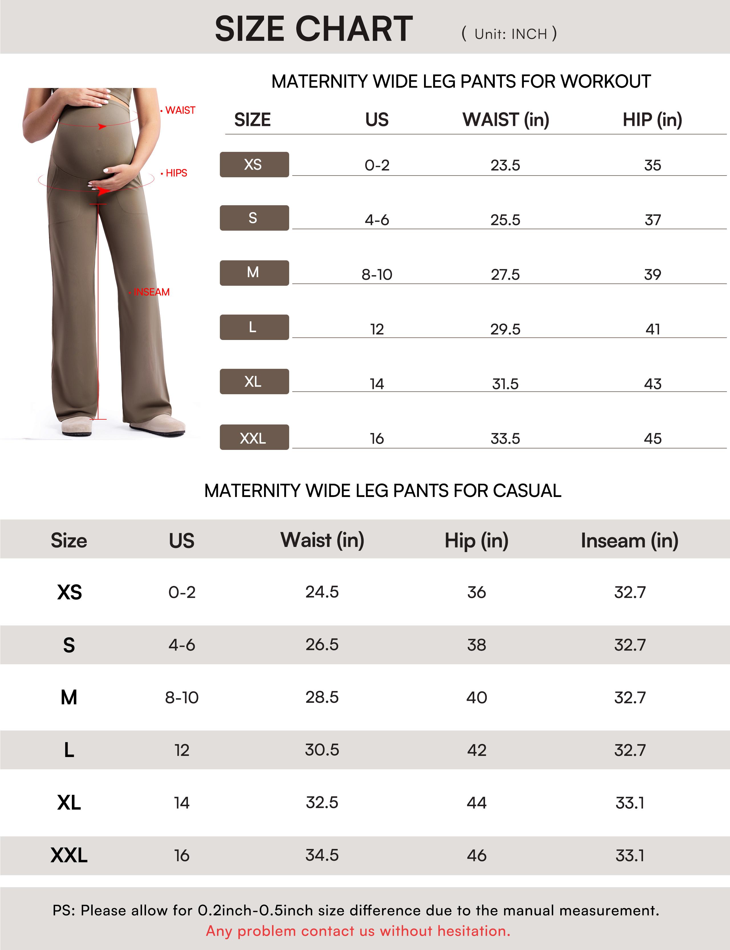 POSHDIVAH Women's Creamluxe Maternity Yoga Wide Leg Pants Petite/Regular/Tall Pregnancy Work Dress Sweatpants with Pockets