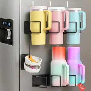 2 Pack Magnetic Stanley Cup Holder for Fridge, Tumbler Organizer with Lid Organizer for Stanley 40 oz Stanley Cup Rack Tumbler Holder Storage Water Bottle Storage Organizer for Stanley Cup