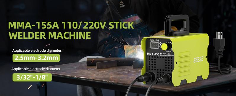 SEESE 155Amp MINI Portable Welding Machine, AC 110/220V Smart Conversion, Compact and Lightweight Design, Ideal for Home, DIY Projects, Easy to Carry